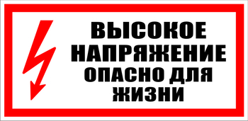 S19 Высокое напряжение. опасно для жизни (пластик) - Знаки безопасности - Знаки по электробезопасности - . Магазин Znakstend.ru